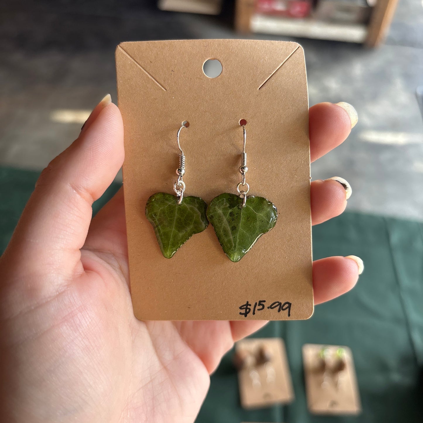 English Ivy Leaf Earrings
